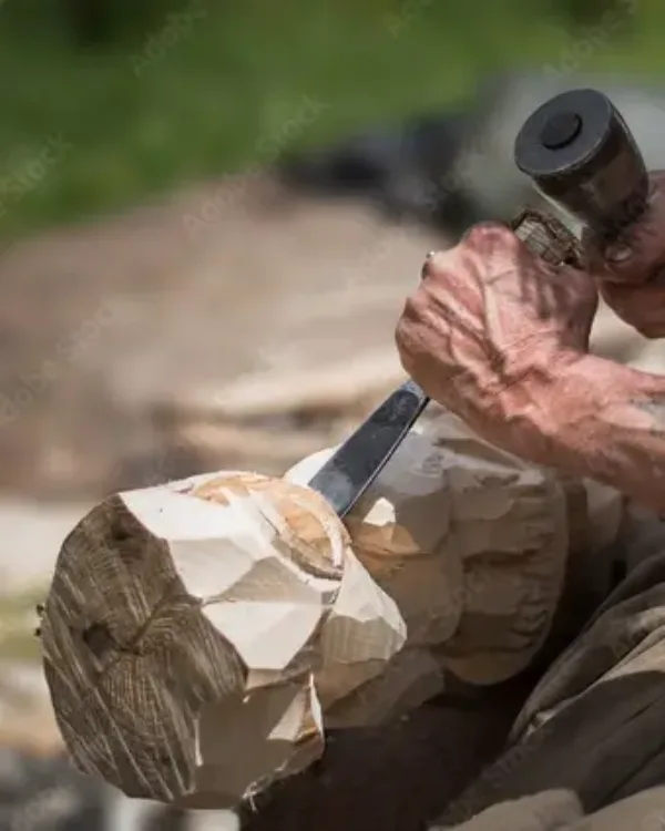 sculture bois Huttopia camping Ardèche